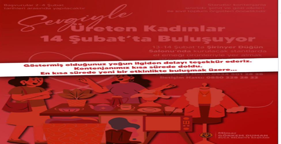 Sevgiyle Üreten Kadınlar 14 Şubat'ta Buluşuyor Etkinlik Kontenjan Duyurusu