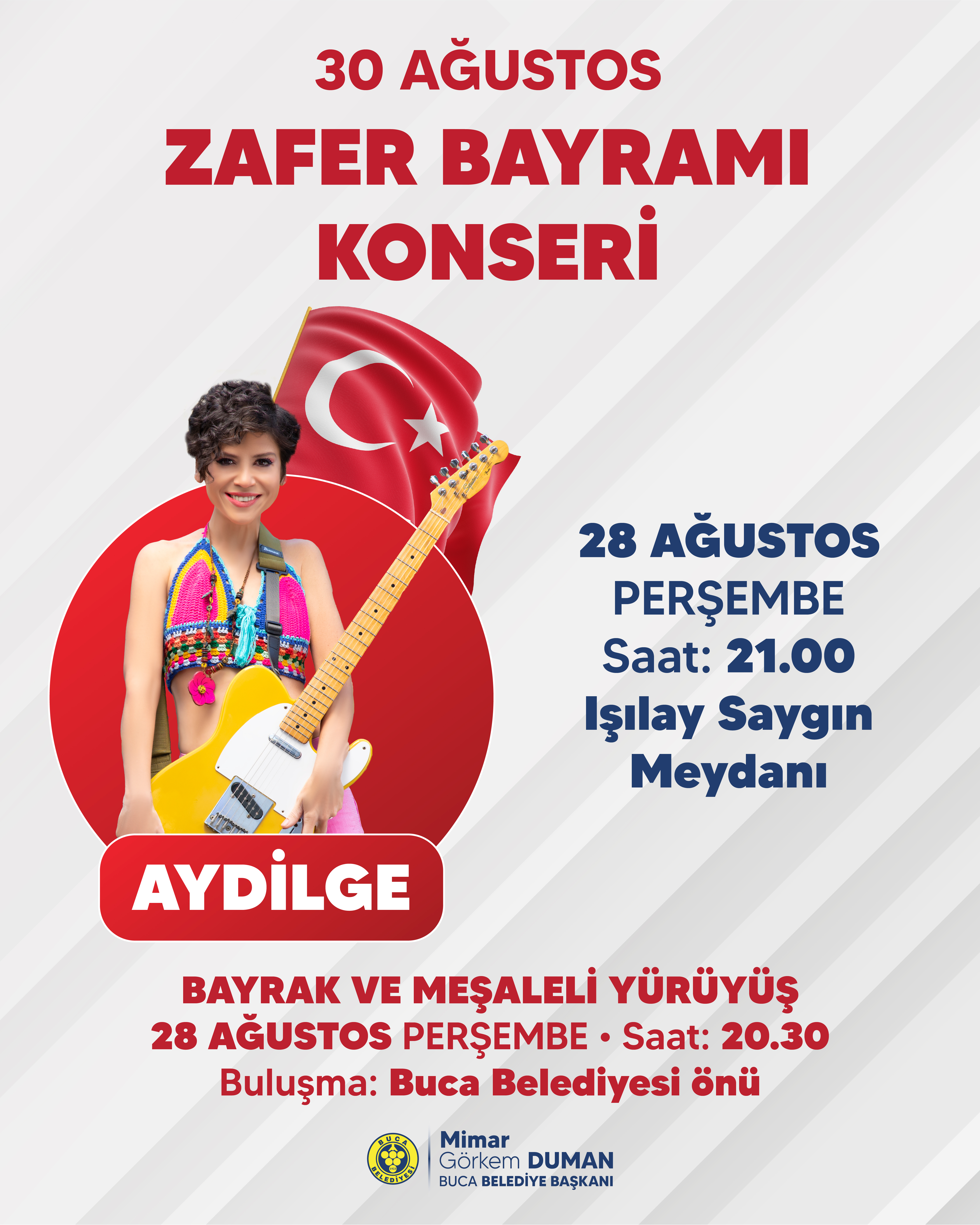 Buca Zafer Bayramı’nı Aydilge Konseriyle Kutlayacak
