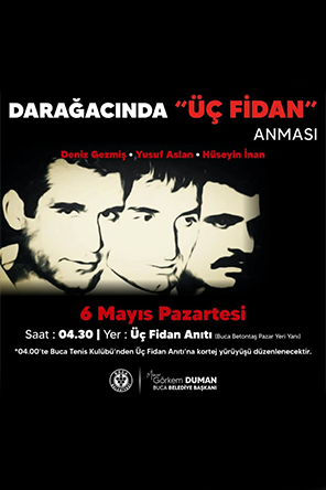 Darağacında 3 Fidan Anması